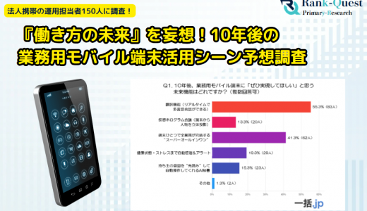 『働き方の未来』を妄想！10年後の業務用モバイル端末活用シーン予想調査（BtoBマッチングサイト『一括.jp』調べ）