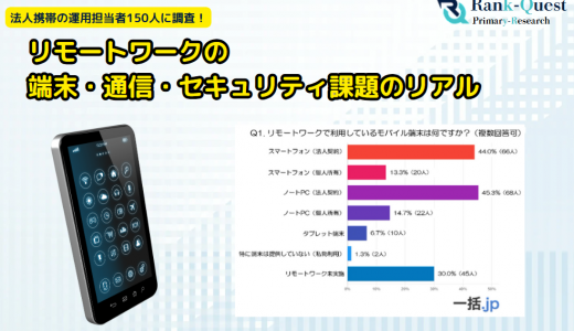 企業担当者150人に聞いた！リモートワークの端末・通信・セキュリティ課題のリアル（BtoBマッチングメディア『一括.jp』調べ）